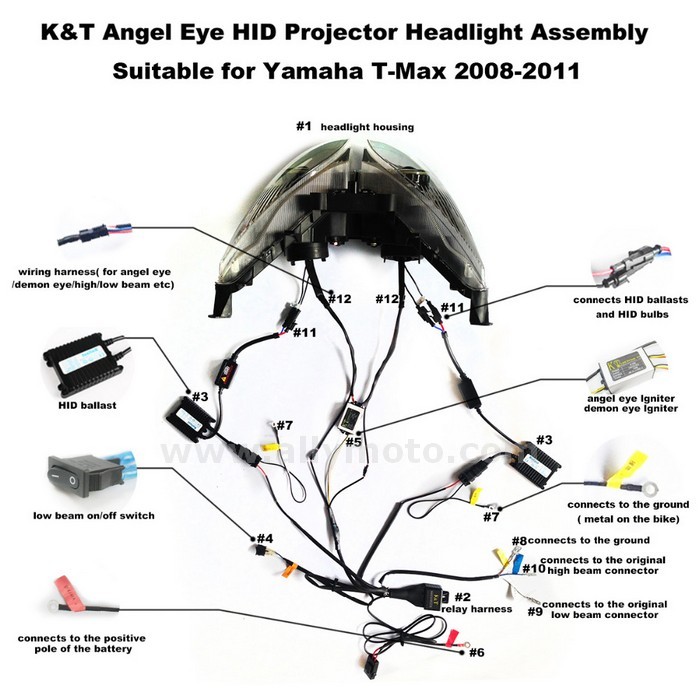 042 Angel Halos Demon Eyes Headlight Yamaha Tmax T-Max 2008-2011 Green-5 042 Angel Halos Demon Eyes Headlight Yamaha Tmax T-Max 2008-2011 Green-5